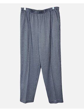 Alfred Dunner Lightweight Black White Houndstooth Elastic Waist Pants 14